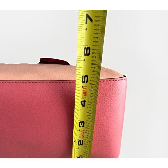 New Coach Leather Tote 27 Bag Pink Peach Blush C5775 Horse Carriage Colorblock - Picture 15 of 16